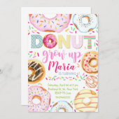 ドーナツ育てキッズドーナツ誕生日招待状 招待状 (正面/裏面)