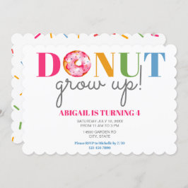 ドーナツ育て可愛い誕生日ふりかけるパーティー子供 招待状