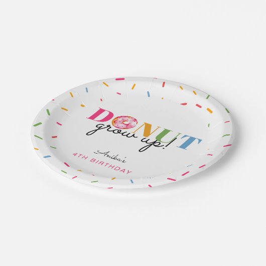 ドーナツ育て誕生日かわいい散水パーティー ペーパープレート (アングル)