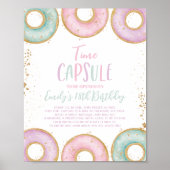 ドーナツ育て誕生日タイムカプセルポスターアクア ポスター (正面)