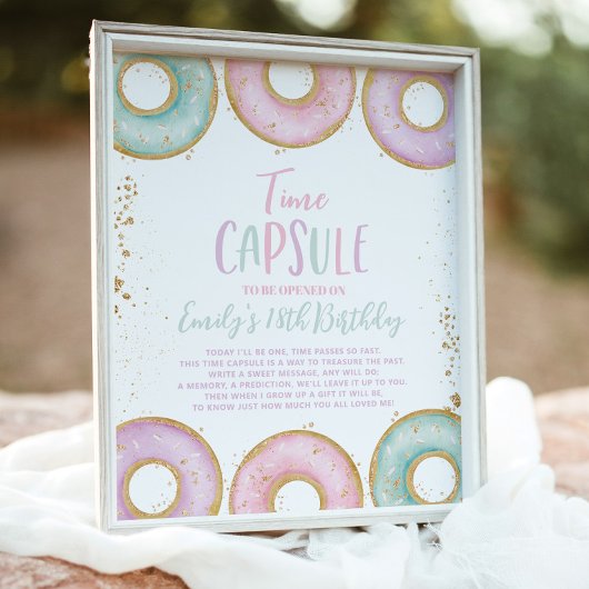 ドーナツ育て誕生日タイムカプセルポスターアクア ポスター