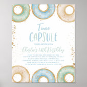 ドーナツ育て誕生日タイムカプセルポスターブルー ポスター (正面)