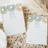 ドーナツ育て1歳の誕生日タイムカプセルノートブルー サンキューカード