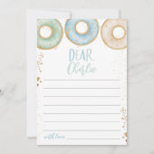 ドーナツ育て1歳の誕生日タイムカプセルノートブルー サンキューカード (正面)