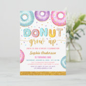 ドーナツ育て1歳の誕生日招待状 招待状 (スタンド正面)