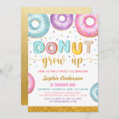 ドーナツ育て1歳の誕生日招待状 招待状 (正面/裏面)