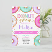ドーナツ育カラフル成誕生日招待状 招待状 (スタンド正面)