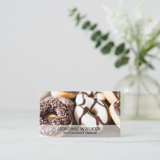 ドーナツ背景 名刺 (スタンド正面)