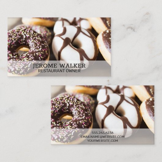 ドーナツ背景 名刺 (正面/裏面)