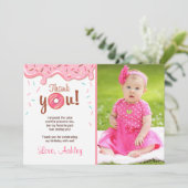 ドーナツ誕生会ドーナツサンキューカードの女の子 サンキューカード (スタンド正面)