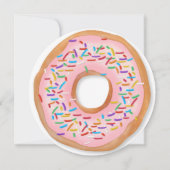 ドーナツ誕生日かわいい振りかけるドーナツ文字円 招待状 (裏面)