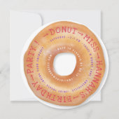 ドーナツ誕生日かわいい振りかけるドーナツ文字円 招待状 (正面)