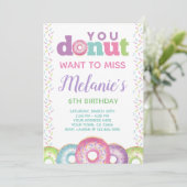 ドーナツ誕生日の招待状 招待状 (スタンド正面)