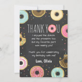 ドーナツ誕生日サンキューカードピンクガールドーナツ 招待状 (正面)