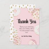 ドーナツ誕生日サンキューカード サンキューカード (正面/裏面)