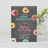 ドーナツ誕生日シャワーパーティの招待状 招待状 (スタンド正面)