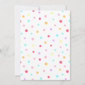 ドーナツ誕生日スウィートキュートピンクガールカラフルズ 招待状 (裏面)