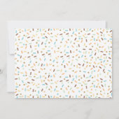 ドーナツ誕生日ドーナツパーティーは招待状を振りかけます 招待状 (裏面)