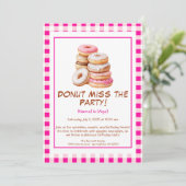 ドーナツ誕生日パーティーの招待カラフル- & おもしろい 招待状 (スタンド正面)