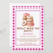 ドーナツ誕生日パーティーの招待カラフル- & おもしろい 招待状 (正面/裏面)