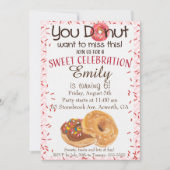 ドーナツ誕生日パーティーの招待ドノー恋しく思ト 招待状 (正面)