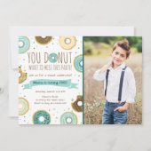 ドーナツ誕生日パーティーの招待ドノー恋しく思ト 招待状 (正面)