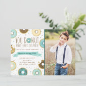 ドーナツ誕生日パーティーの招待ドノー恋しく思ト 招待状 (スタンド正面)