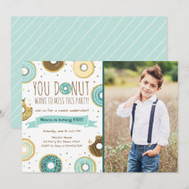 ドーナツ誕生日パーティーの招待ドノー恋しく思ト 招待状