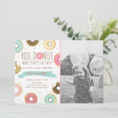 ドーナツ誕生日パーティーの招待ドーナツ恋しく思 招待状 (スタンド正面)