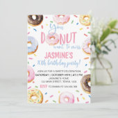 ドーナツ誕生日パーティーの招待状Any Age 招待状 (スタンド正面)