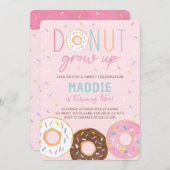 ドーナツ誕生日パーティーの招待 招待状 (正面/裏面)