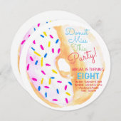 ドーナツ誕生日パーティーキッドパーティーサークル招待状 招待状 (正面/裏面)