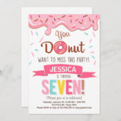 ドーナツ誕生日パーティー招待ドーナツパーティー 招待状 (正面/裏面)