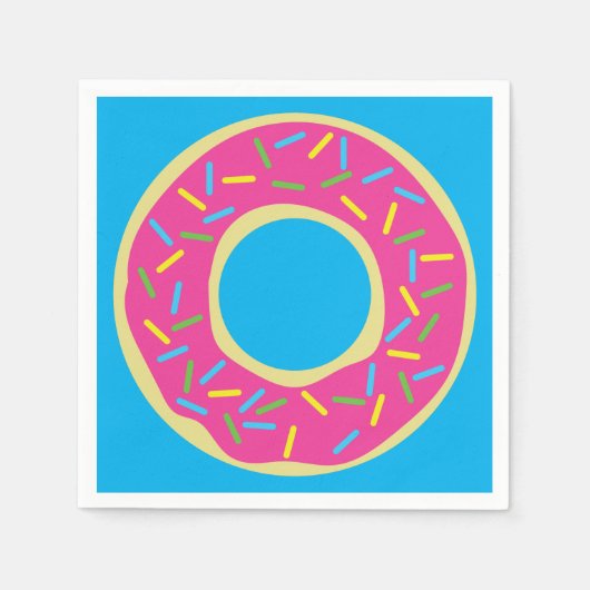 ドーナツ誕生日パーティー スタンダードカクテルナプキン (正面)