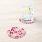 ドーナツ誕生日パーティー ラウンドペーパーコースター (インサイチュ)