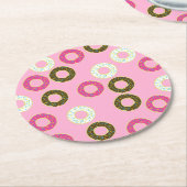 ドーナツ誕生日パーティー ラウンドペーパーコースター (アングル)