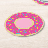 ドーナツ誕生日パーティー ラウンドペーパーコースター (アングル)
