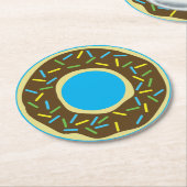 ドーナツ誕生日パーティー ラウンドペーパーコースター (アングル)