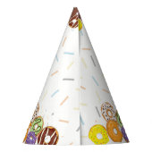 ドーナツ誕生日パーティー | 振カラフルりかけるドーナツ パーティーハット (裏面)