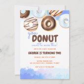 ドーナツ誕生日ボーイ招待状 案内状 (正面)