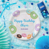 ドーナツ誕生日ボーイ紙プレート ペーパープレート (パーティー)