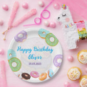 ドーナツ誕生日ボーイ紙プレート ペーパープレート (パーティー)