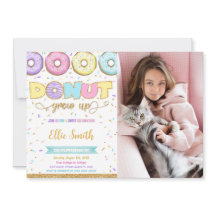 ドーナツ誕生日写真招待状
