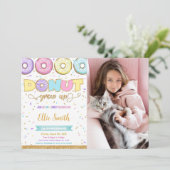 ドーナツ誕生日写真招待状 招待状 (スタンド正面)