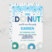 ドーナツ誕生日招待状これを恋しく思行う 招待状 (正面/裏面)
