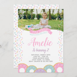 ドーナツ誕生日招待状と写真 招待状