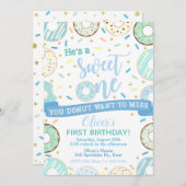 ドーナツ誕生日招待状スウィートワンパーティー 招待状 (正面/裏面)