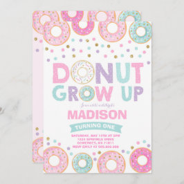 ドーナツ誕生日招待状ドーナツ成長パーティー 招待状