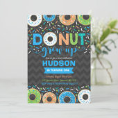 ドーナツ誕生日招待状ドーナツ成長パーティー 招待状 (スタンド正面)