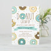 ドーナツ誕生日招待状ドーナツ成長パーティー 招待状 (スタンド正面)